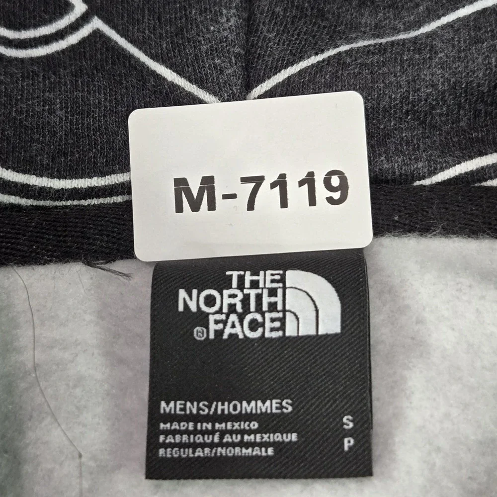 The North Face Men Hoodie S‎ Black Geometric Allover Print Logo Long Sleeve